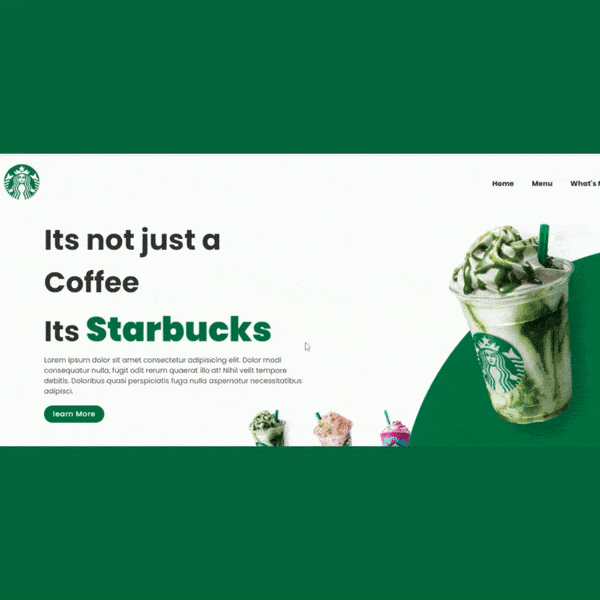 Starbucks Coffee Website Landing Page using html and css.gif